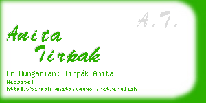 anita tirpak business card