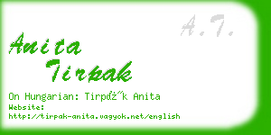 anita tirpak business card